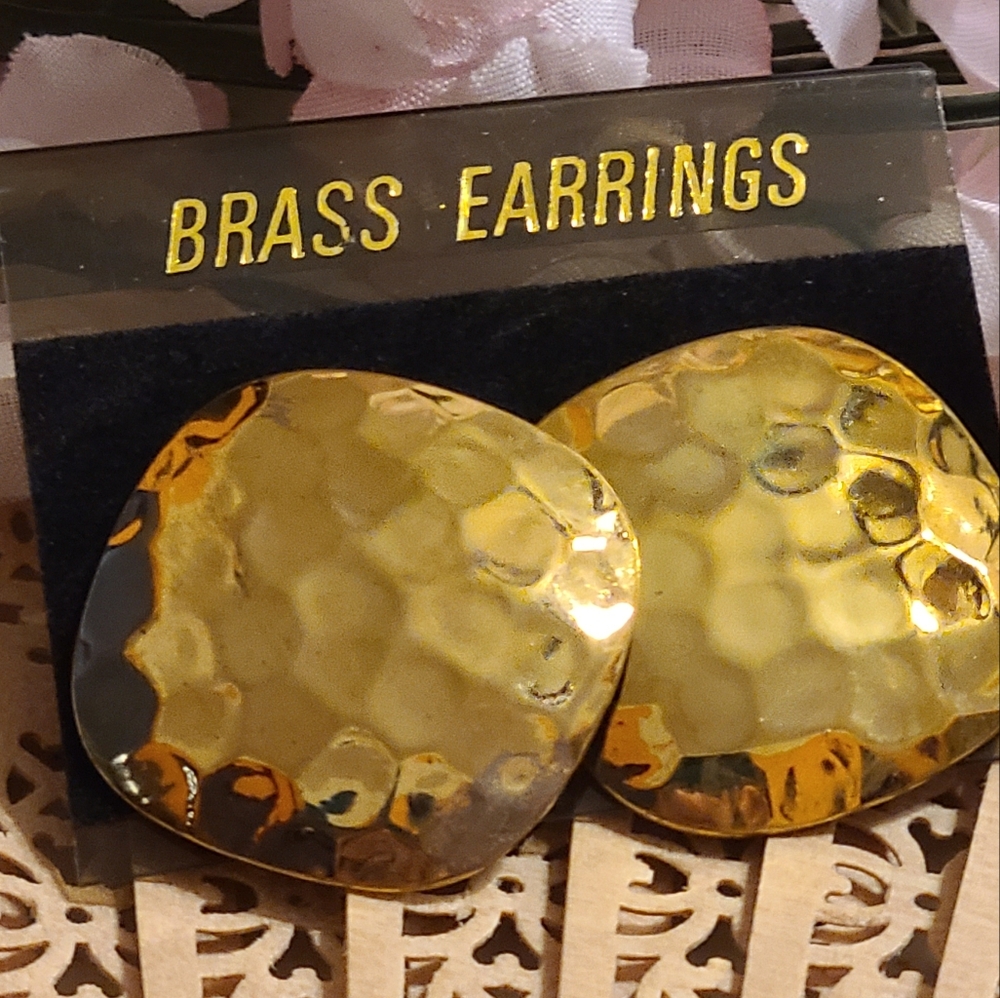 Brass Earrings for sale today gold tone